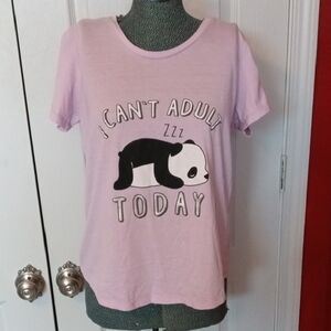 Pink Graphic Tee "I Can't Adult Today" Panda